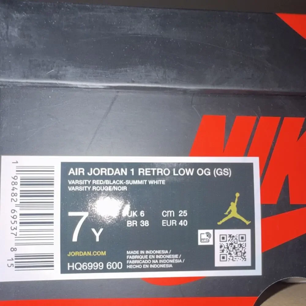 Size 7Y - 8.5W- Jordan 1 Low OG Varsity Red HQ6999-600 GS NEW